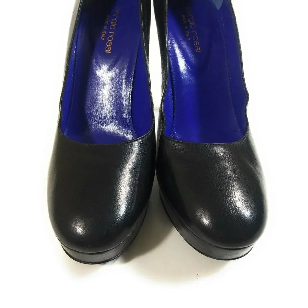 Sergio Rossi Women Platform Heel Pumps Size 39.5
